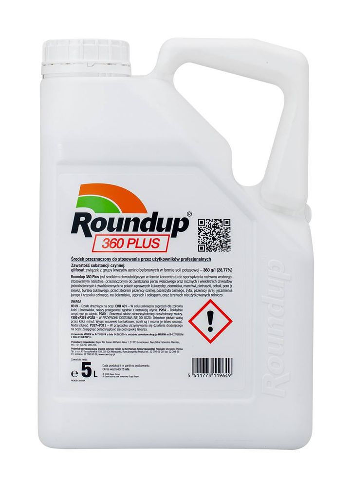 ROUNDUP 360 SL PLUS 5L HERBICYD TOTALNY