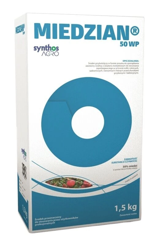 MIEDZIAN 50WP 1,5KG PARCH ZARAZA KĘDZIERZAWOŚĆ LIŚCI, ZARAZA ZIEMNIAKA